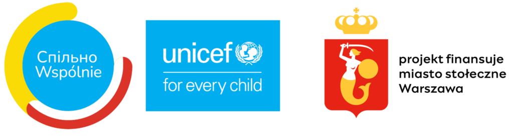 Logo UNICEF i m.st. Warszawy